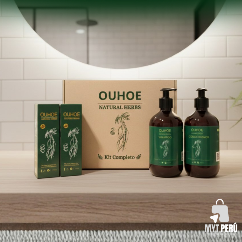 Kit Completo OUHOE Shampoo + Acondicionador + Tónico
